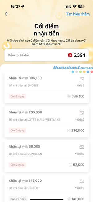 Techcombank Rewards 3*524636