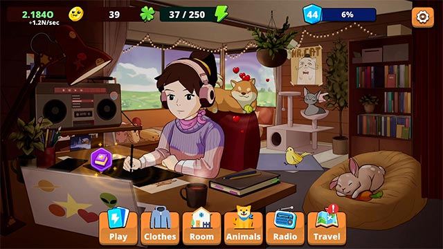 Khám phá căn hộ ảo trong Comfy Girl: Lofi Companion với âm nhạc lofi và thú cưng đáng yêu
