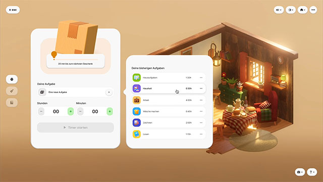 Tiến bộ để mở khóa thêm nhiều căn phòng, item trang trí, pet... trong Little Retreat game