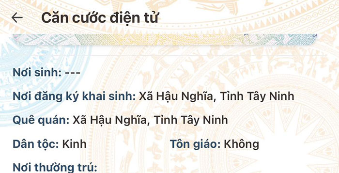 Thông tin cư trú mới được cập nhật trên VNeID sau khi sáp nhập tỉnh thành