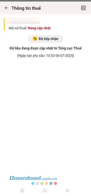 Chờ đợi hệ thống xác thực yêu cầu thành công