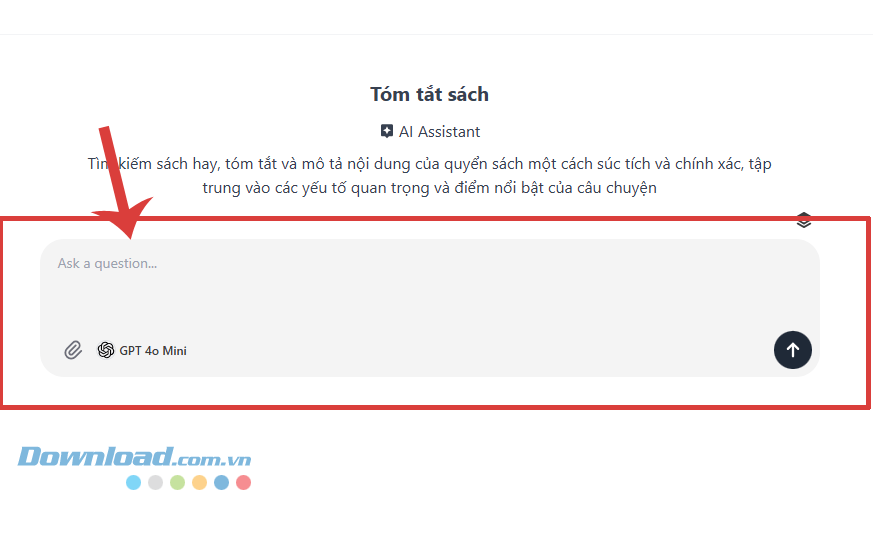 Nhập tiêu đề cuốn sách > Click chuột vào biểu tượng mũi tên đi lên