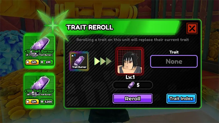 Reroll để nhận trait mới mạnh hơn trong All Star Tower Defense X