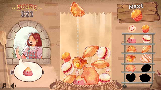 Thả và xếp chồng những chiếc bánh Pan Dulce đầy màu sắc trong PancitoMerge 