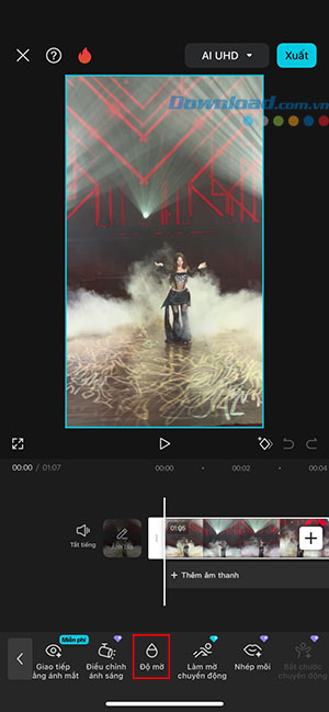 cach giam do mo opacity cua video tren capcut 6*526622