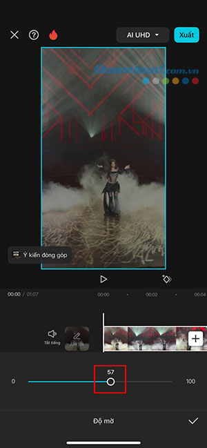 cach giam do mo opacity cua video tren capcut 8*526620