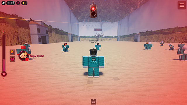 Bạn phải cố gắng chạy về phía vạch đích khi đèn xanh bật trong trò trò Đèn Đỏ - Đèn Xanh