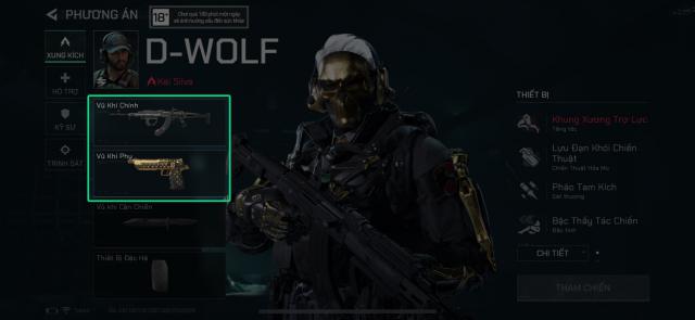 Chọn vũ khí cần nhập