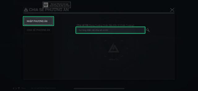 Chọn điền mã vũ khí