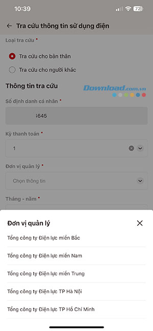 cach tra cuu tien dien tren VNeID 5*531019