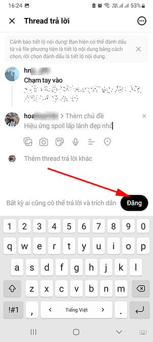 Cách sử dụng tính năng Spoiler trên Threads