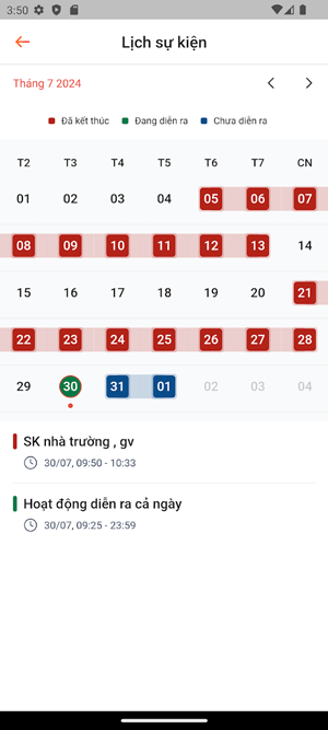 Lịch sự kiện