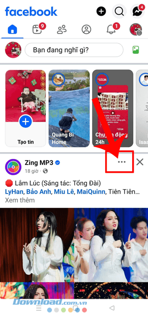 Nhấn vào biểu tượng dấu ba chấm