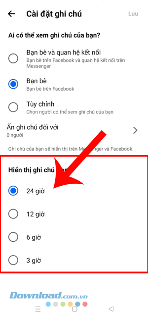 Lựa chọn mốc thời gian