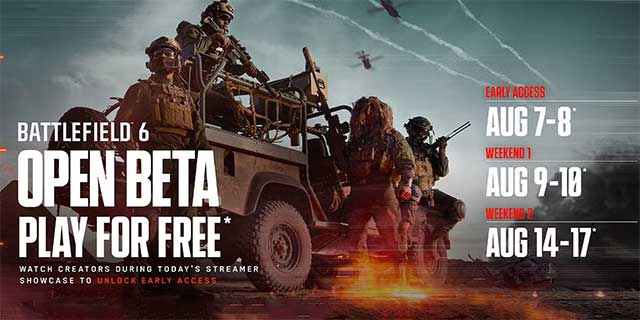 Thời gian truy cập Battlefield 6 Beta được phân theo từng giai đoạn
