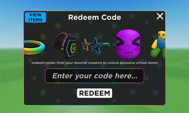 Giao diện đổi code UGC Limited Roblox
