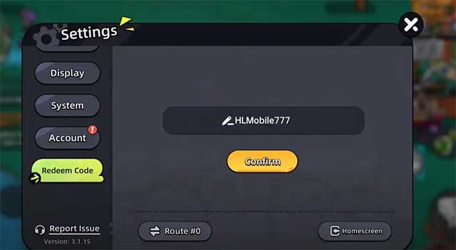 Cách nhập code HERO'S LAND rất đơn giản