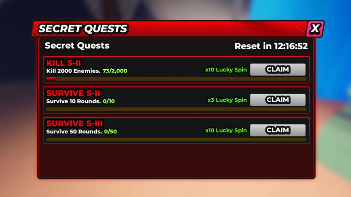 Hoàn thành nhiệm vụ bí mật để nhận Lucky Spin