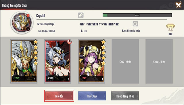 Hướng dẫn nhập code Quỷ Tướng 3Q