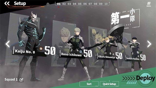 Lựa chọn anh hùng và cấp bậc phù hợp cho từng nhiệm vụ, mục tiêu chiến đấu trong Kaiju No 8 The Game