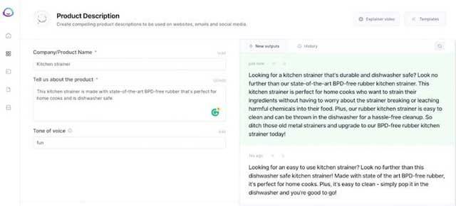 Jasper có thể viết mô tả sản phẩm một cách hiệu quả