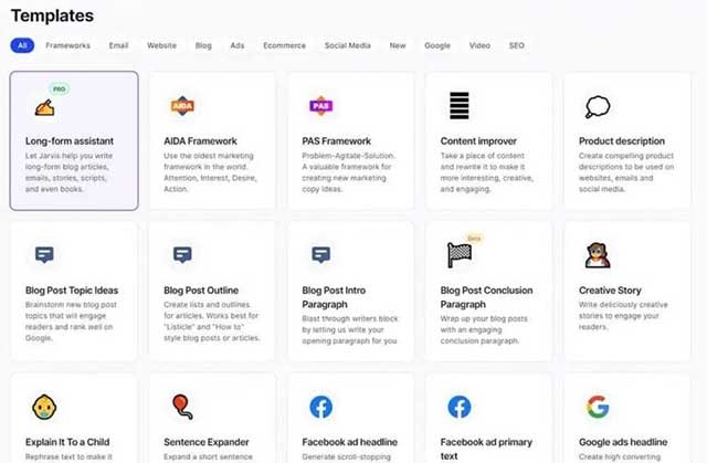 Sử dụng các template có sẵn để tạo nội dung nhanh chóng trên nhiều kênh