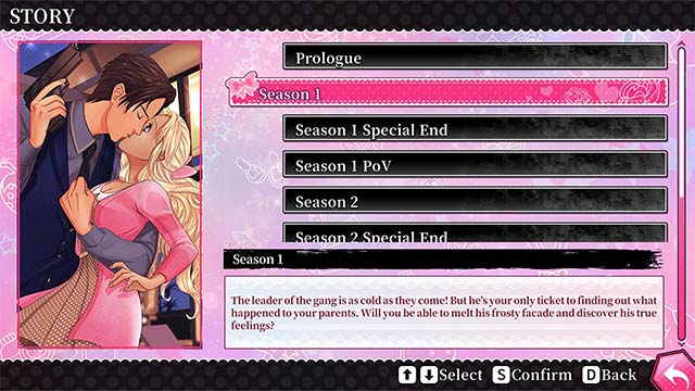Gangsters in Love là Visual Novel với nhiều lựa chọn và kết thúc