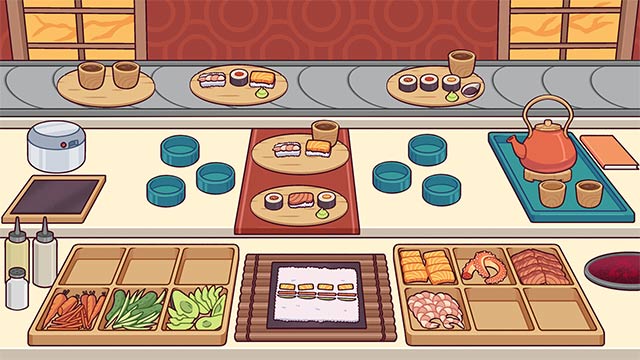 Trở thành siêu đầu bếp sushi trong Ugoku Sushi Bar game