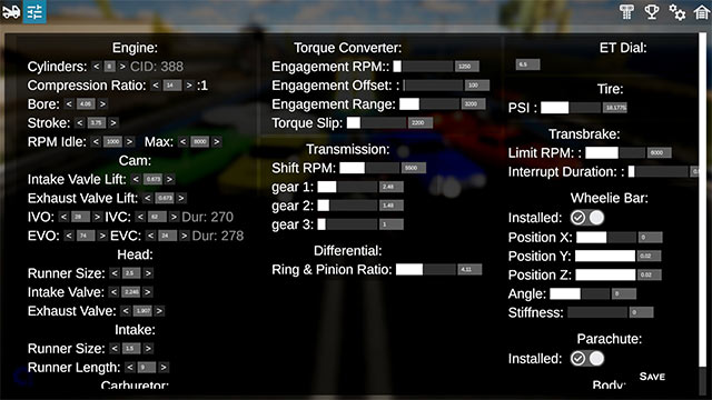 Tùy chỉnh động cơ, hệ thống truyền động và nhiều chi tiết khác