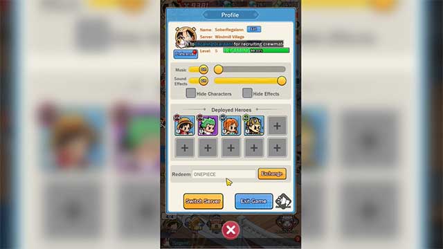 Cách đổi code Rumble Pirates khá đơn giản