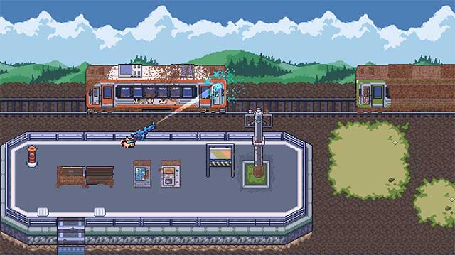 Pixel Washer là game mô phỏng rửa đồ vật bẩn đồ họa pixel