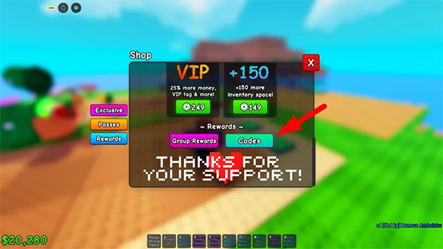 Hướng dẫn nhập code Plants Vs Brainrots