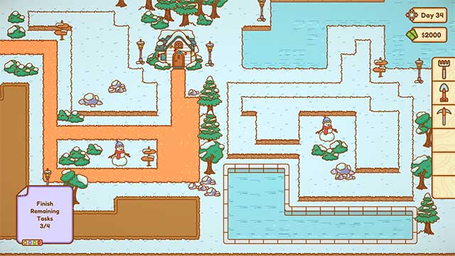 Hình ảnh vẽ tay ấm cúng, nhạc nền nhẹ nhàng và lối chơi chậm rãi