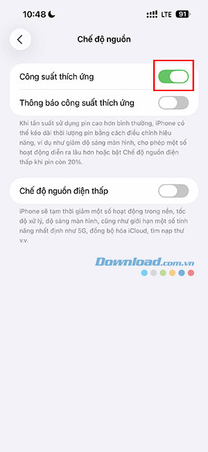 cach bat adaptive power iOS 26 3*537288