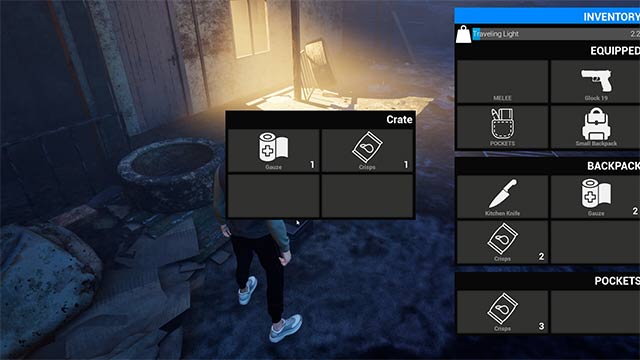 Quản lý kho đồ và tài nguyên để đảm bảo sự sống cho 2 nhân vật