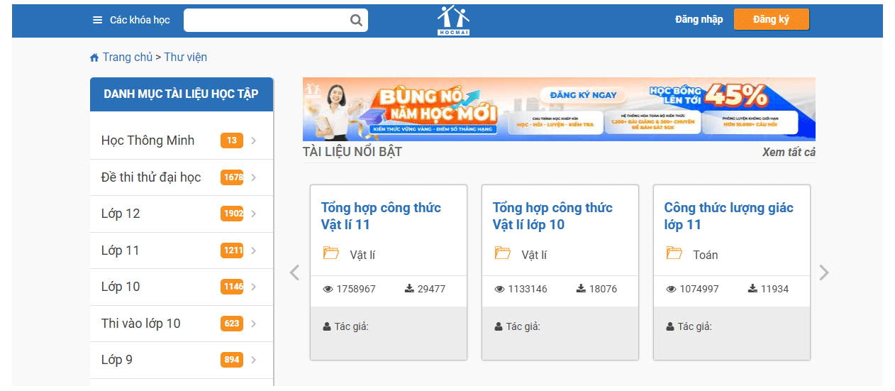 Hệ thống tài liệu học tập phong phú tại HOCMAI.vn