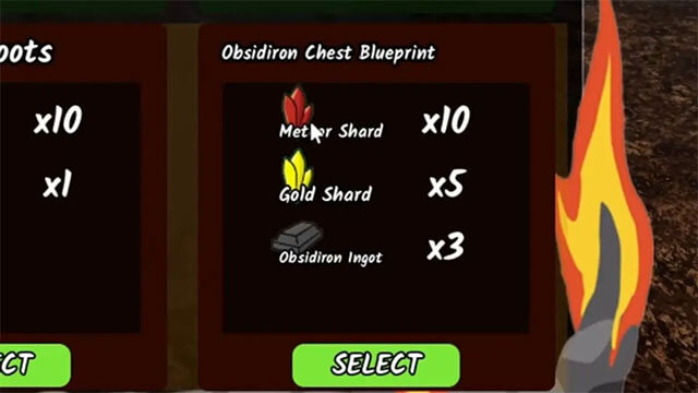Nguyên liệu cần để chế tạo Obsidiron Chest
