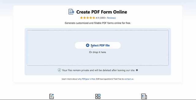 PDFgear web là công cụ chỉnh sửa và tạo biểu mẫu PDF trực tuyến