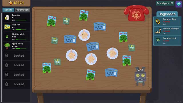 Cào, trúng thưởng, nâng cấp, tự động hóa và tích lũy tài sản