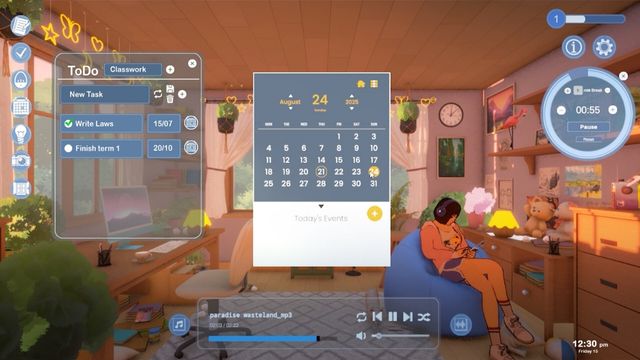 Radio Heart: Lofi Hours tích hợp đồng hồ Pomodoro và Todo list để quản lý công việc