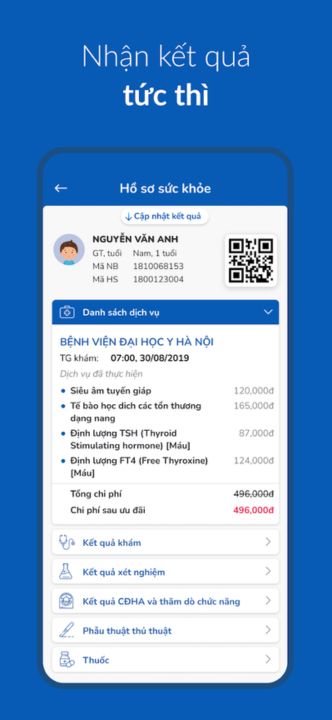 Nhận kết quả trực tuyến