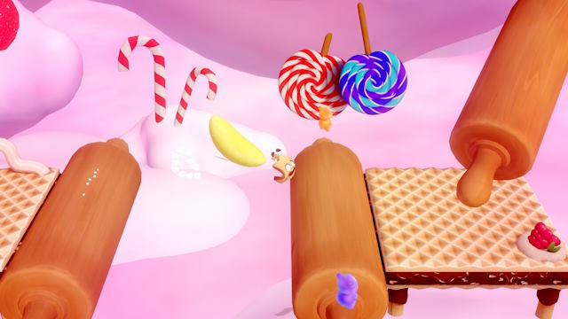 Khám phá hàng chục level nhiều màu sắc và thu thập những viên kẹo khổng lồ 