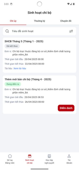 Sinh hoạt chi bộ