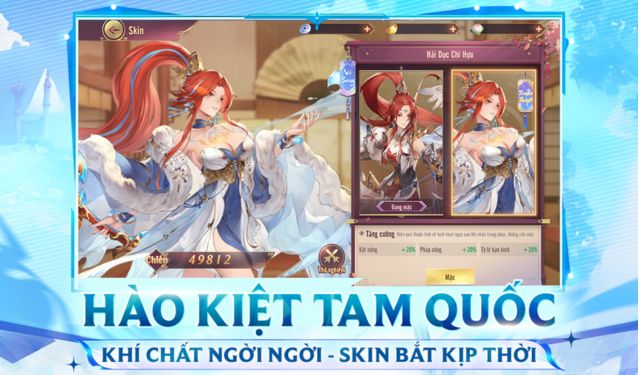 Hào kiệt Tam Quốc, khí chất ngời ngời, skin bắt kịp thời