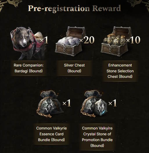 Phần thưởng đăng ký trước game Legend of YMIR