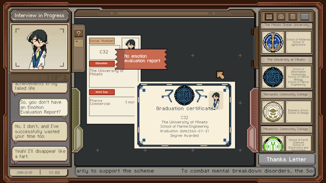 Thank You for Your Application là game mô phỏng phỏng vấn đầy ý nghĩa