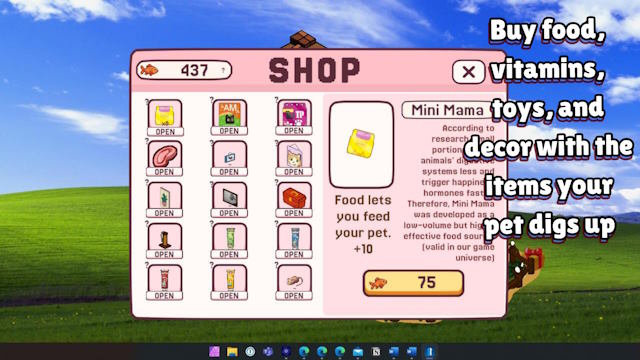 Cửa hàng trong Tiny Paws cung cấp vật phẩm độc quyền cho từng loài vật