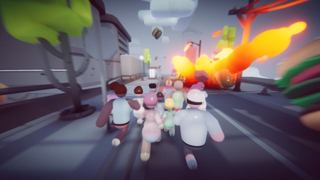 Điều khiển một nhóm người chạy vượt chướng ngại vật trên nền nhạc hấp dẫn