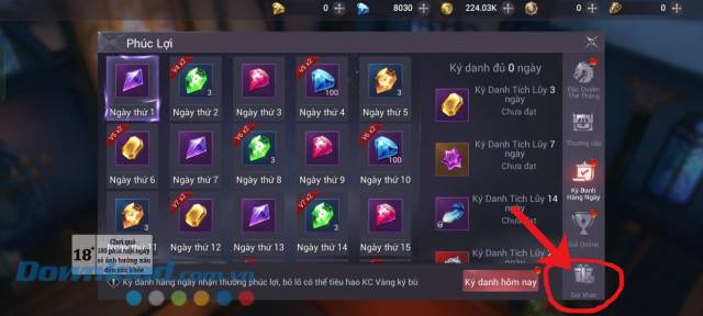 ấn vào mục Gói khác