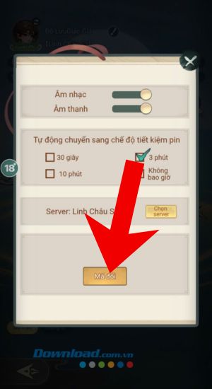 Chạm vào nút Mã đổi
